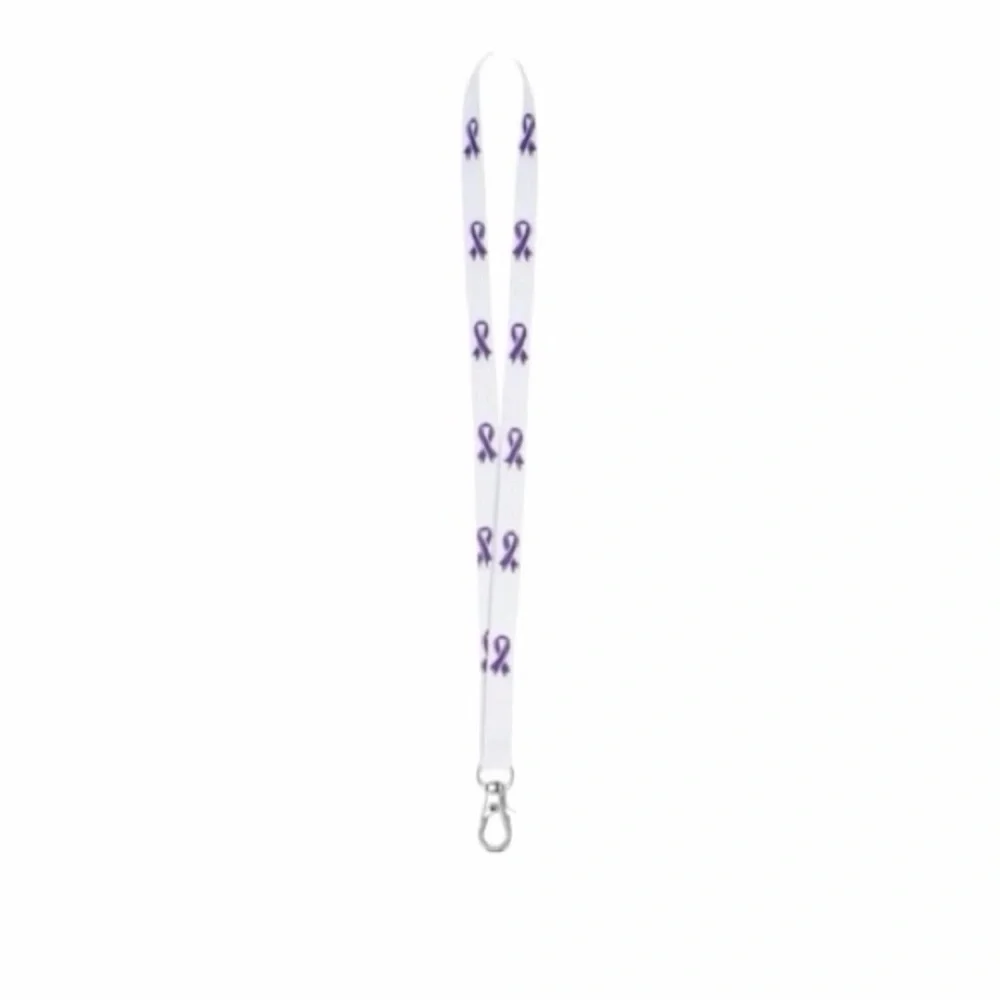 EPILEPSY AWARENESS PURPLE RIBBON LANYARD (CHOICE ONE OF 3 DIFFERENT COLORS) New